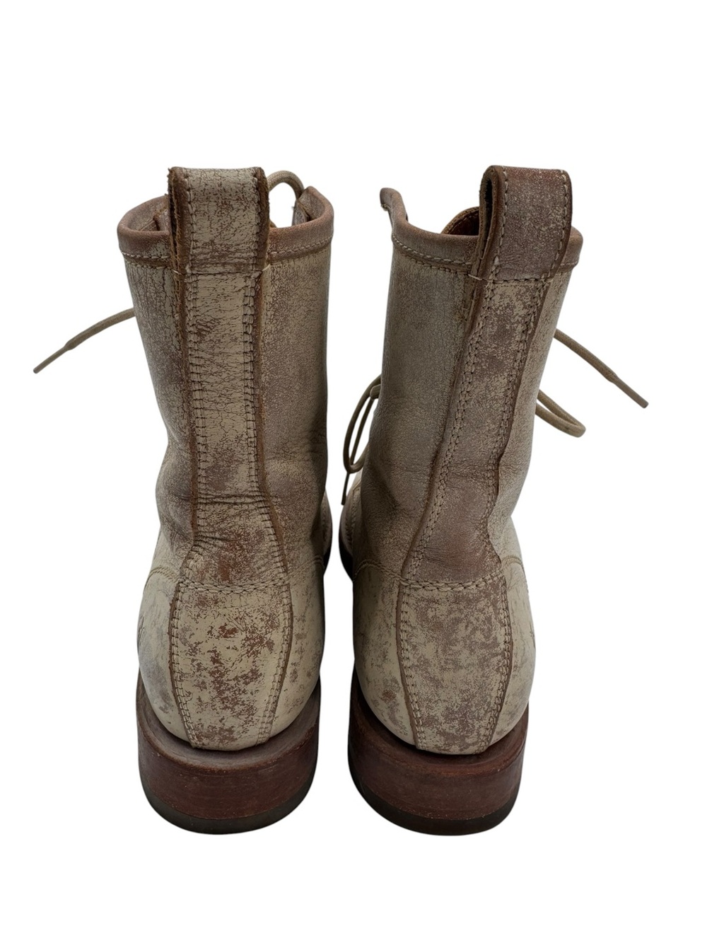 FRYE Veronica Flex Combat Lace-Up Leather Women Boots Rustic Tan 8.5B - Picture 6 of 8